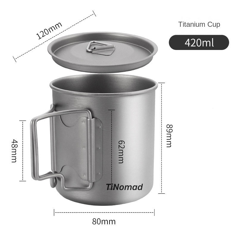 TiNomad A refined pure titanium outdoor mug.，540ml
