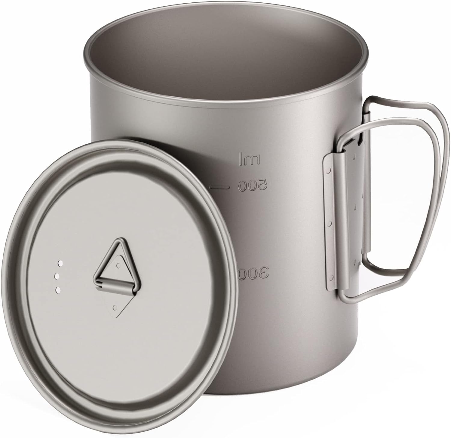 Titanium Mug,450ml/15 oz Outdoor Titanium Camping Mug with Lid